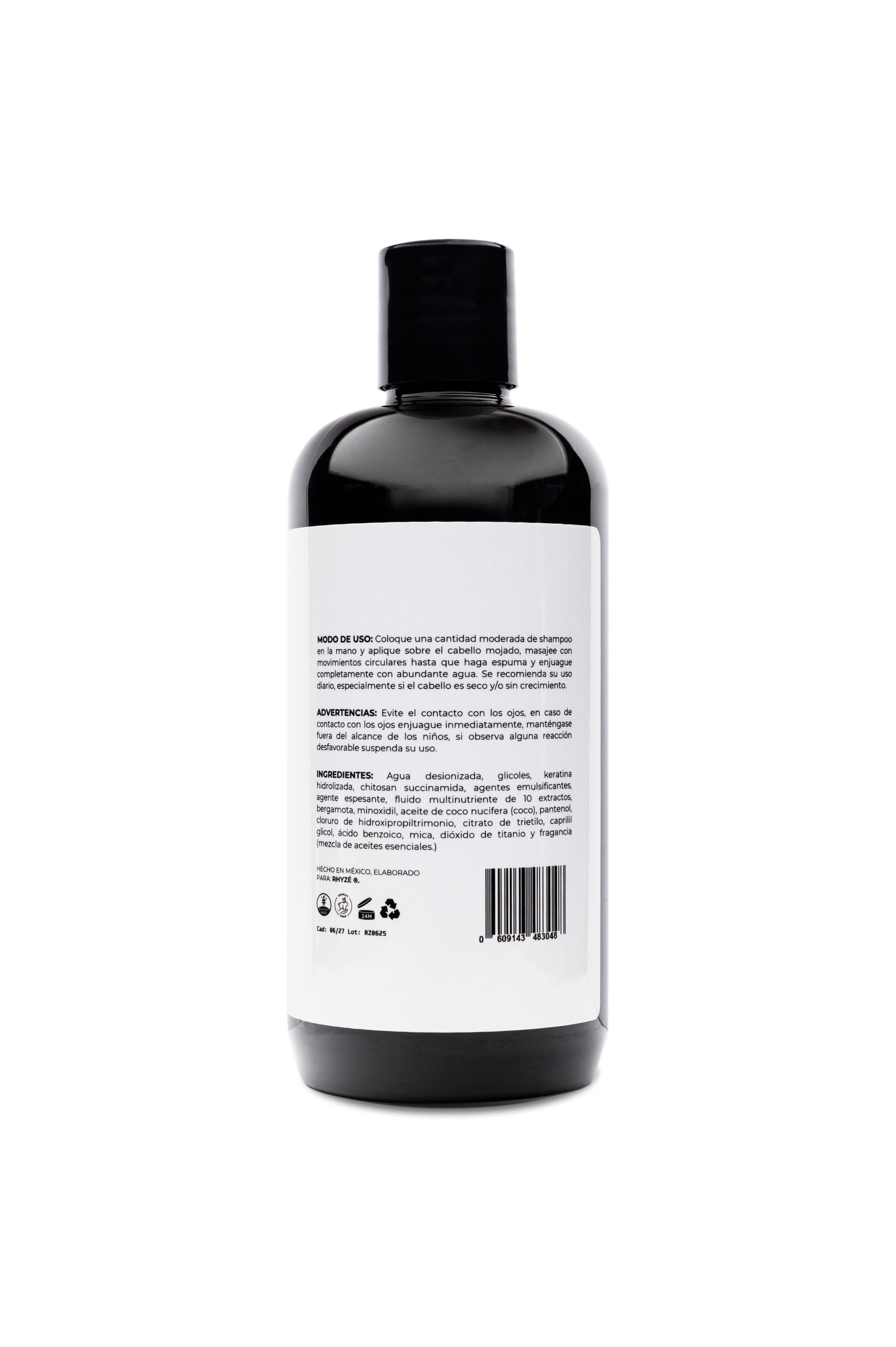 Shampoo Anticaída + Crecimiento RHYZÉ® | 500 ml | Estimula el crecimiento capilar