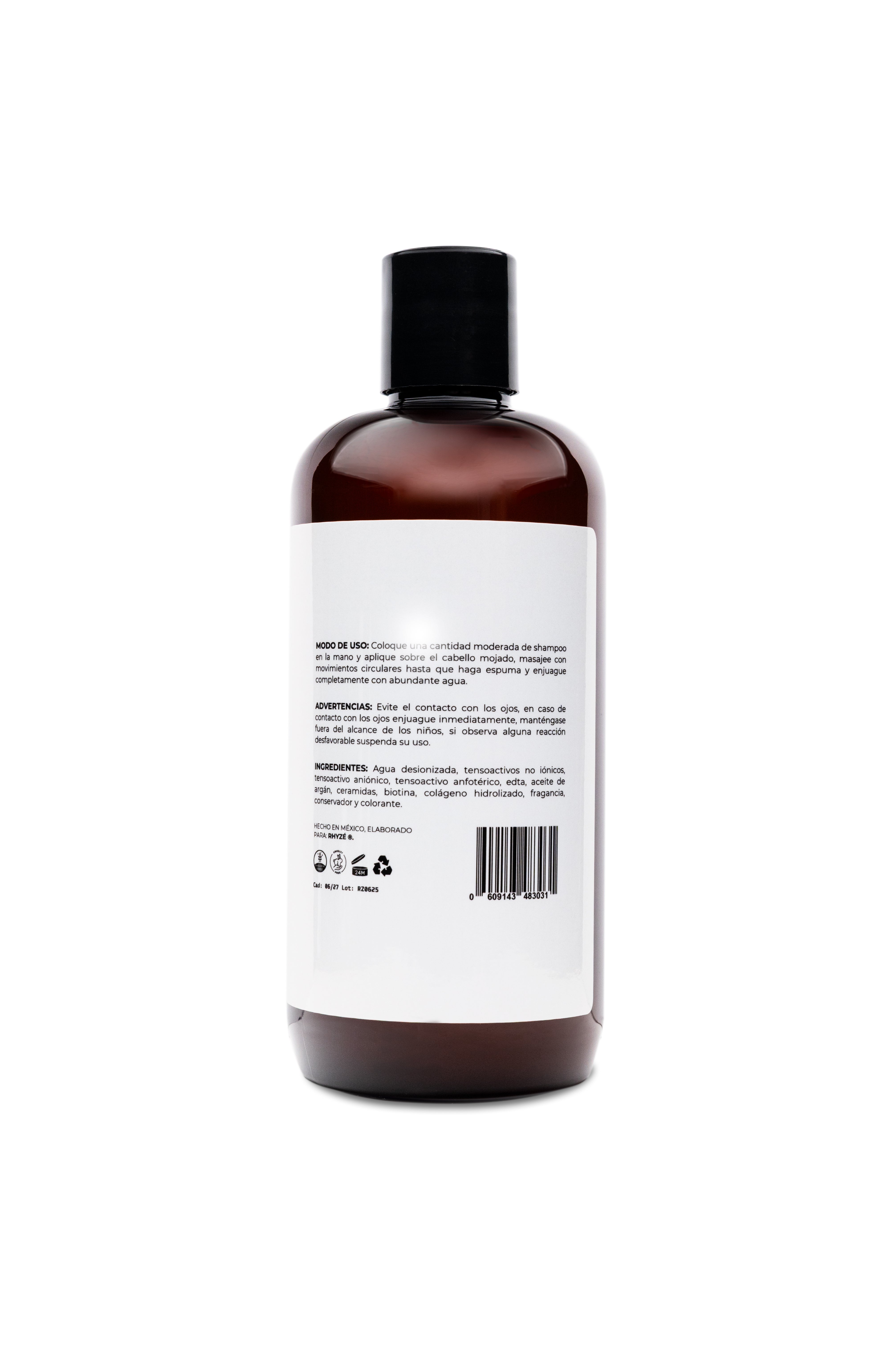 Shampoo RHYZÉ Mantenimiento de Lisos | Con Keratina, Argán y Ceramidas | 500 ml