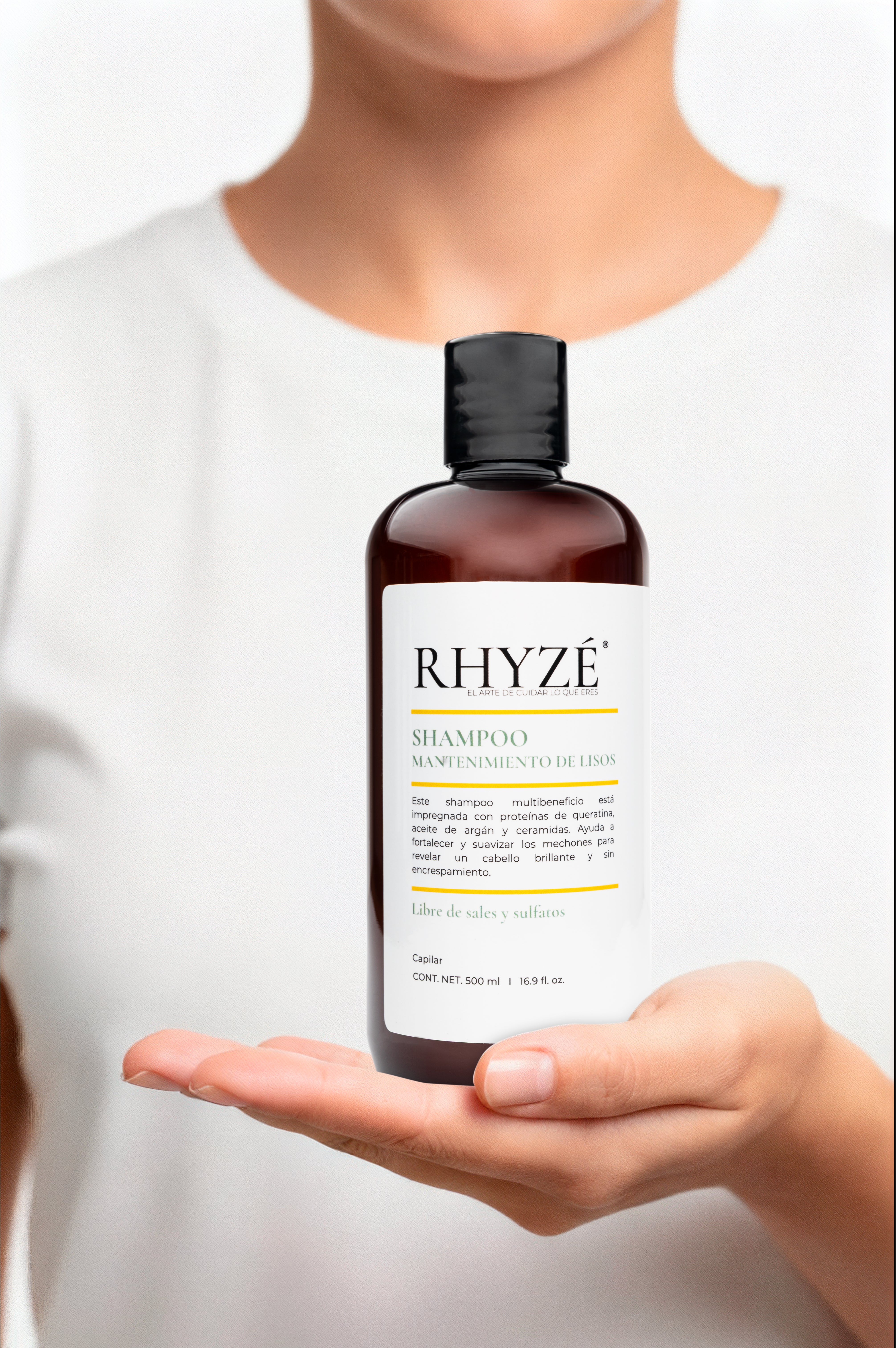 Shampoo RHYZÉ Mantenimiento de Lisos | Con Keratina, Argán y Ceramidas | 500 ml