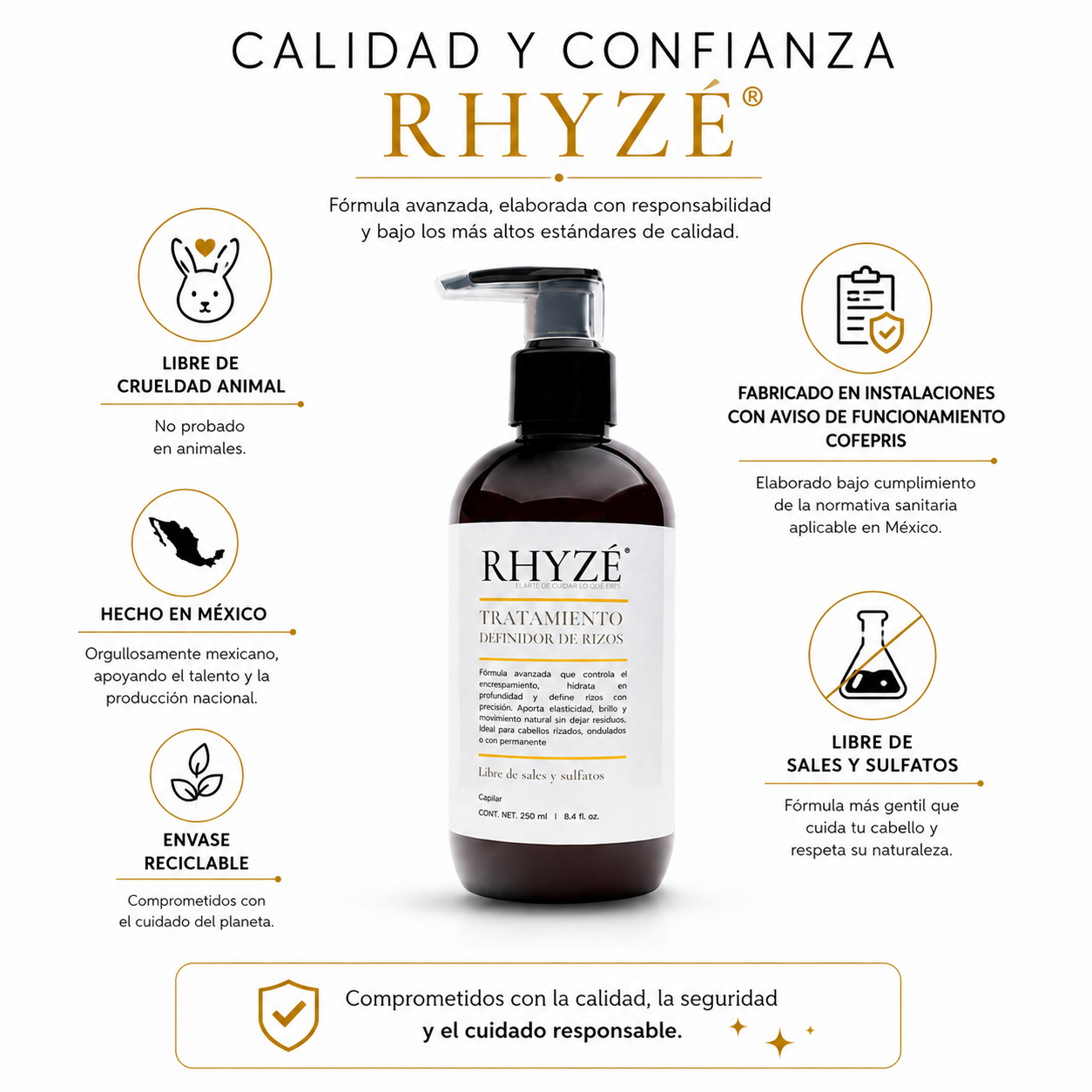 Tratamiento Definidor de Rizos RHYZÉ | Hidratación + Control del Frizz | 250 ml