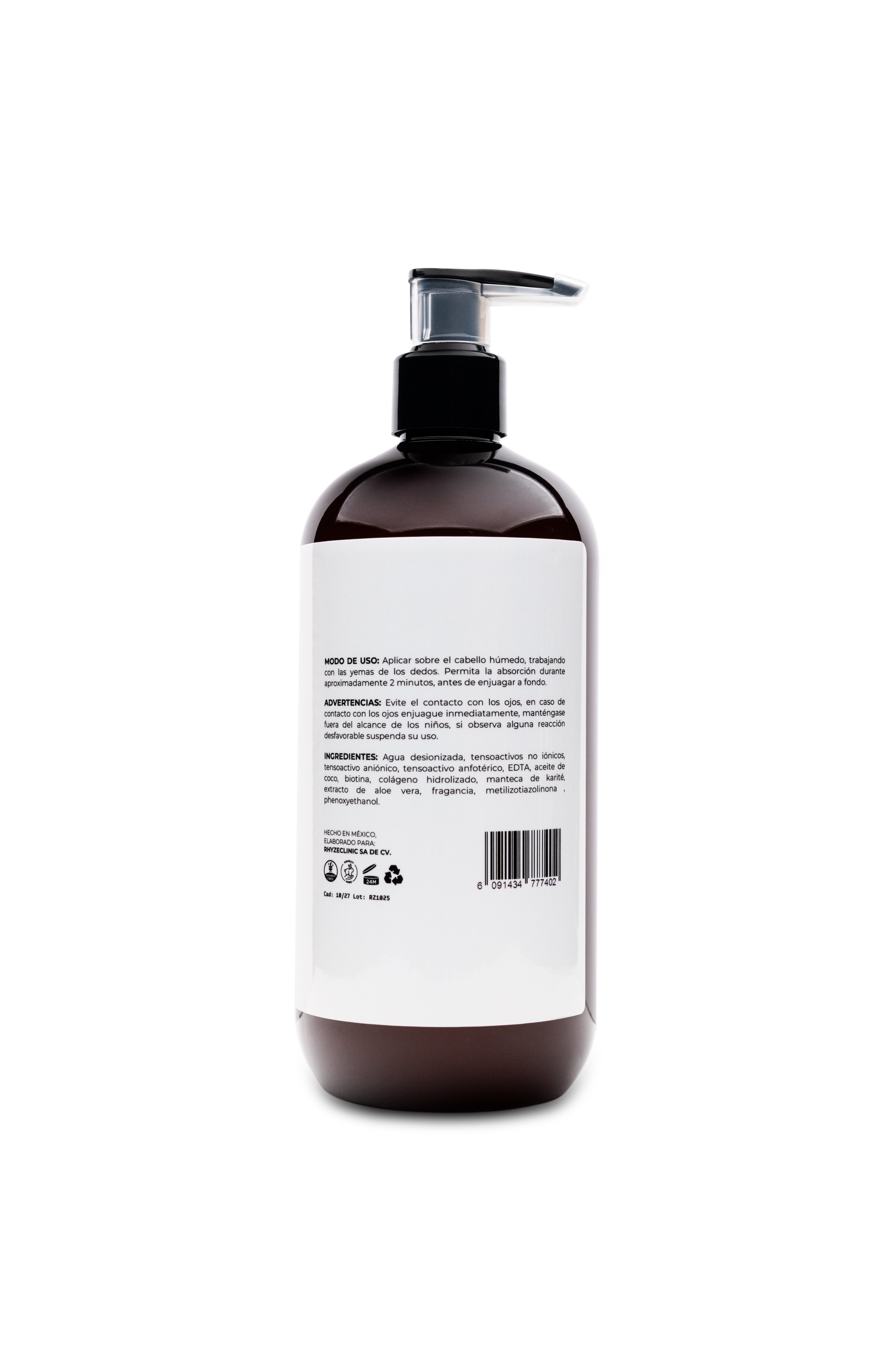 Shampoo Definidor de Rizos RHYZÉ® | Hidratación, control de frizz y definición natural | Libre de sales y sulfatos | 500 ml